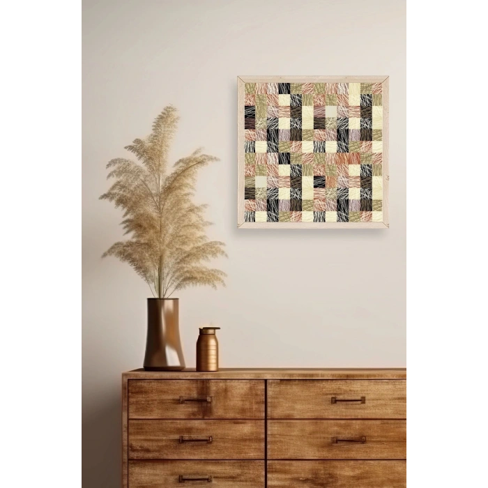 Soyut Ahşap Çerçeveli Tablo 23 x 23