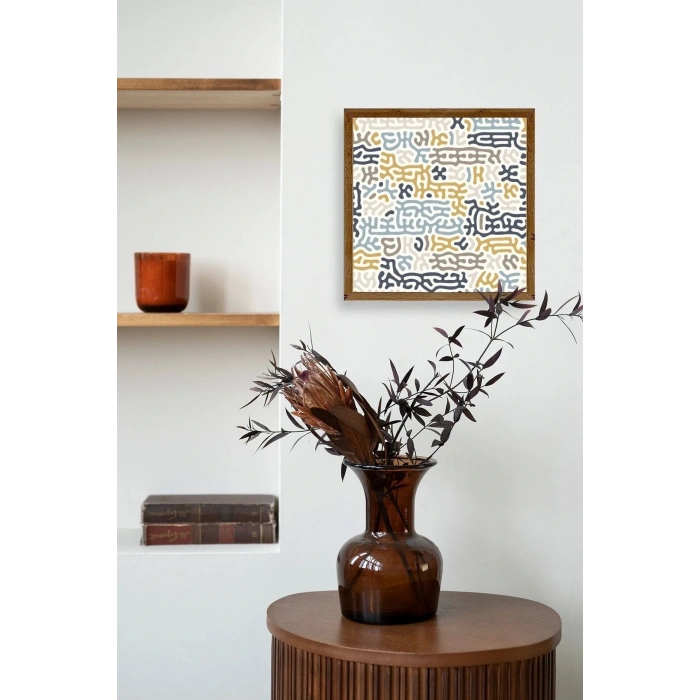 Soyut Ahşap Çerçeveli Tablo 23 x 23
