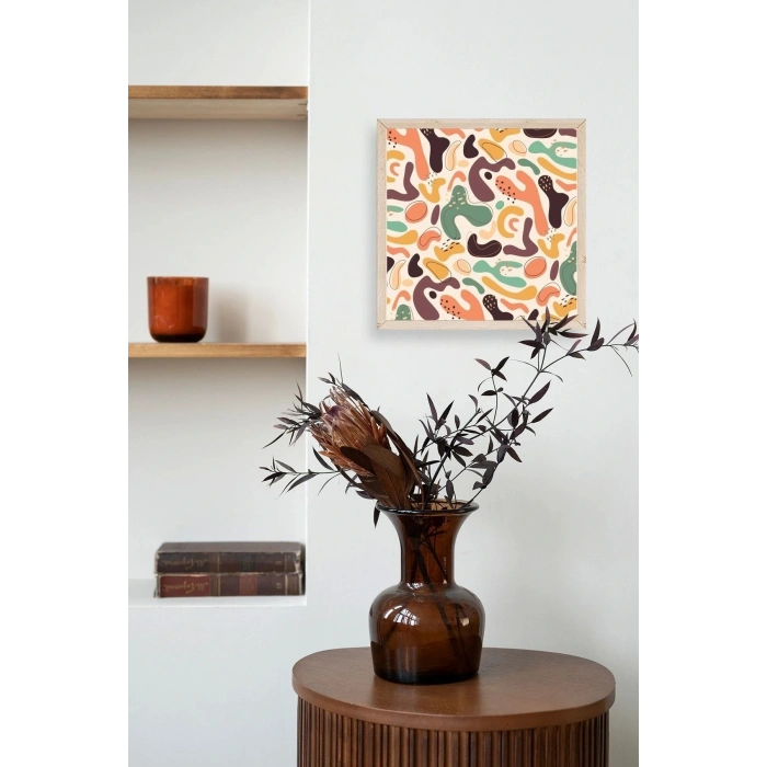 Soyut Ahşap Çerçeveli Tablo 23 x 23