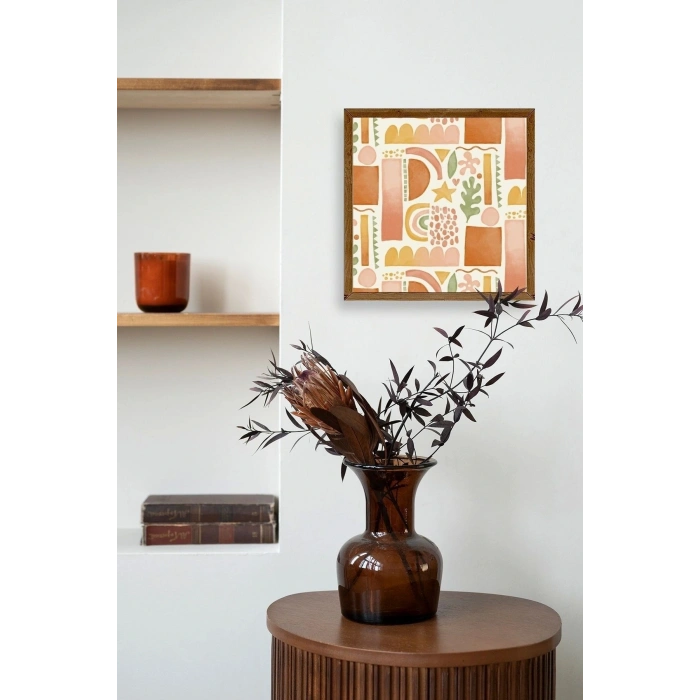 Soyut Ahşap Çerçeveli Tablo 23 x 23