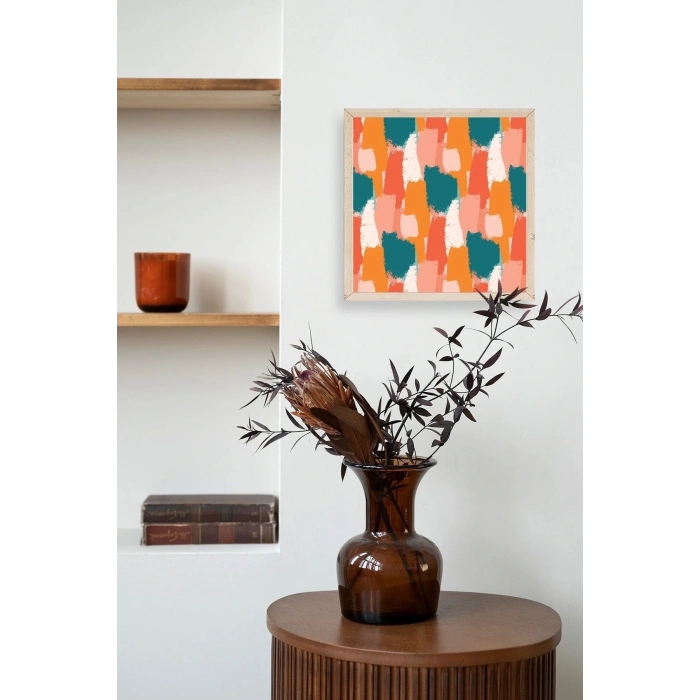 Soyut Ahşap Çerçeveli Tablo 23 x 23