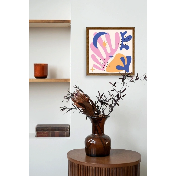 Soyut Ahşap Çerçeveli Tablo 23 x 23