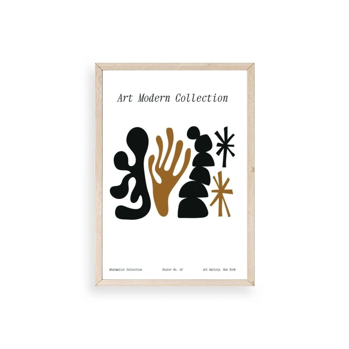 Soyut Ahşap Çerçeveli Tablo 23 x 30