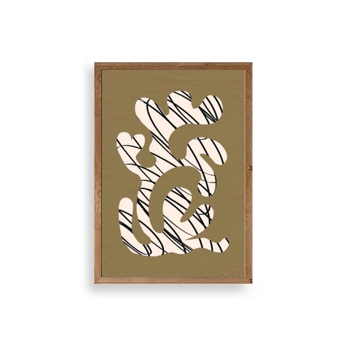 Soyut Ahşap Çerçeveli Tablo 23 x 30