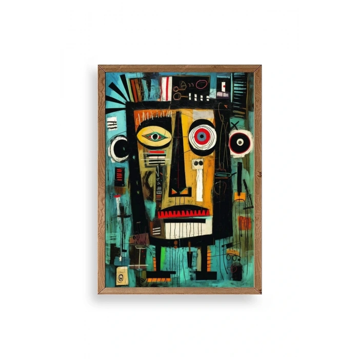 Soyut Ahşap Çerçeveli Tablo 23 x 30