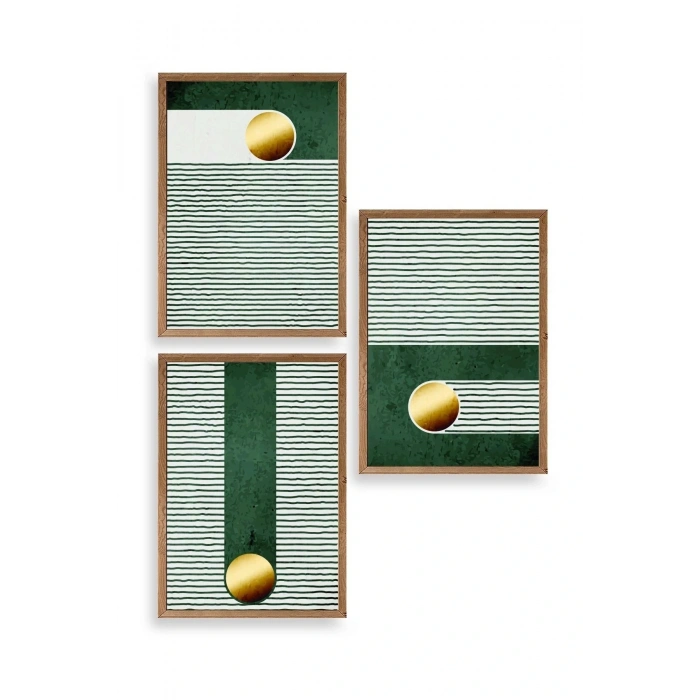 Soyut Ahşap Çerçeveli Tablo 23 x 30