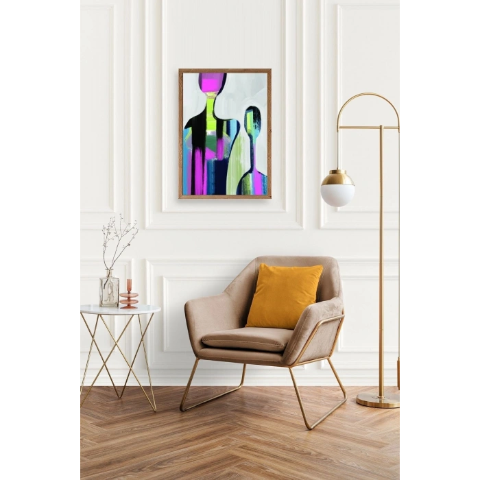 Soyut Ahşap Çerçeveli Tablo 23 x 30