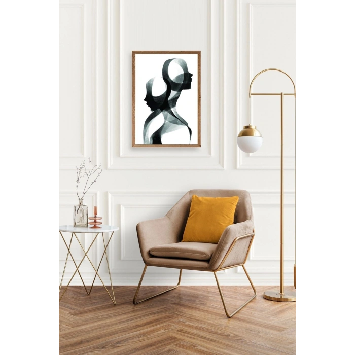 Soyut Ahşap Çerçeveli Tablo 23 x 30