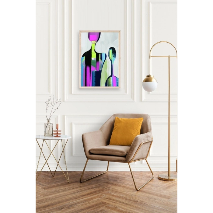 Soyut Ahşap Çerçeveli Tablo 23 x 30