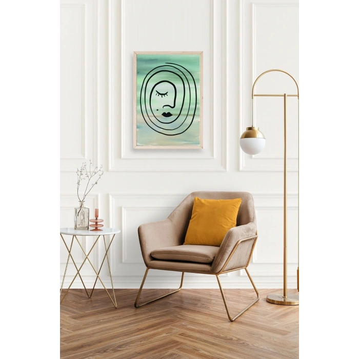 Soyut Ahşap Çerçeveli Tablo 23 x 30