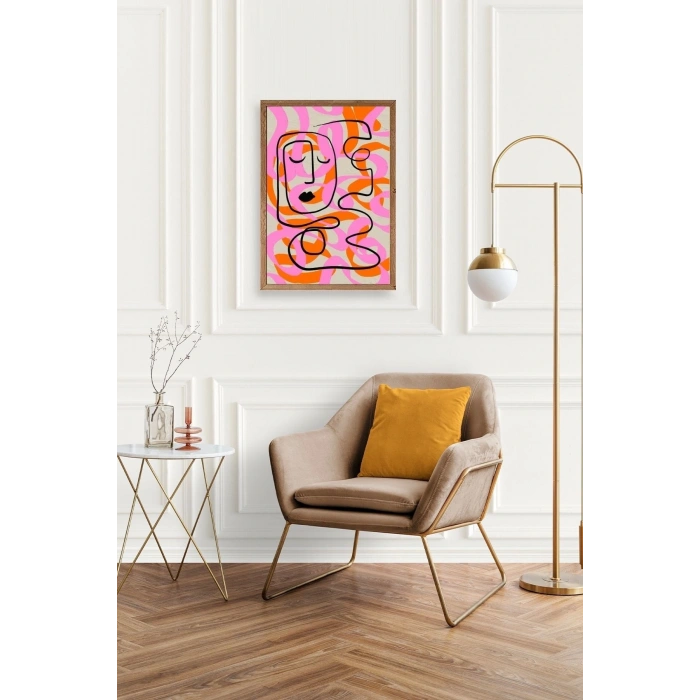 Soyut Ahşap Çerçeveli Tablo 23 x 30