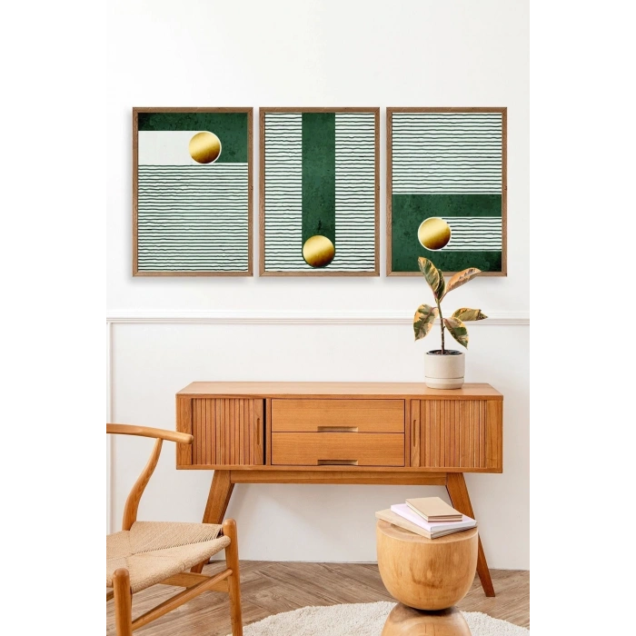 Soyut Ahşap Çerçeveli Tablo 23 x 30