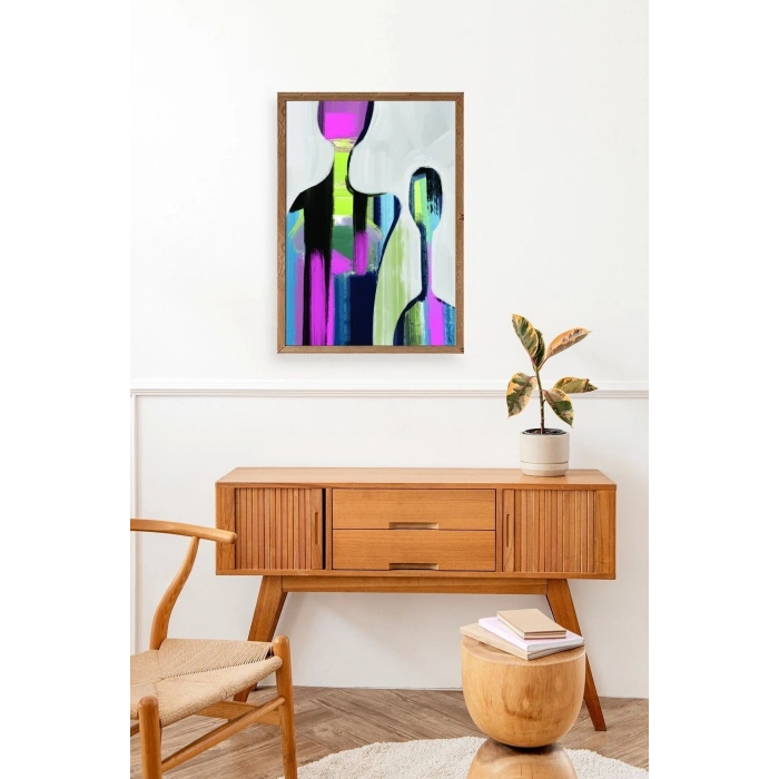 Soyut Ahşap Çerçeveli Tablo 23 x 30