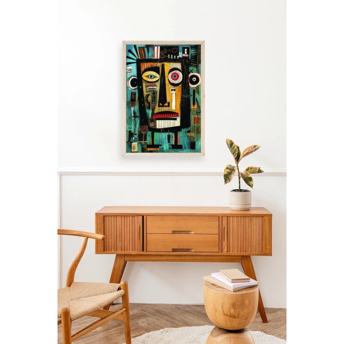 Soyut Ahşap Çerçeveli Tablo 23 x 30