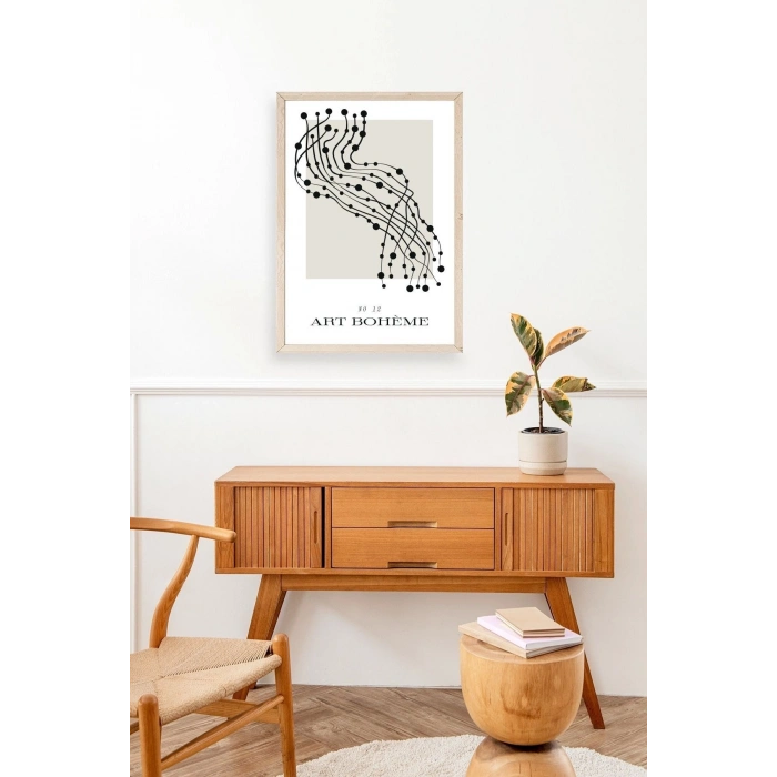 Soyut Ahşap Çerçeveli Tablo 23 x 30