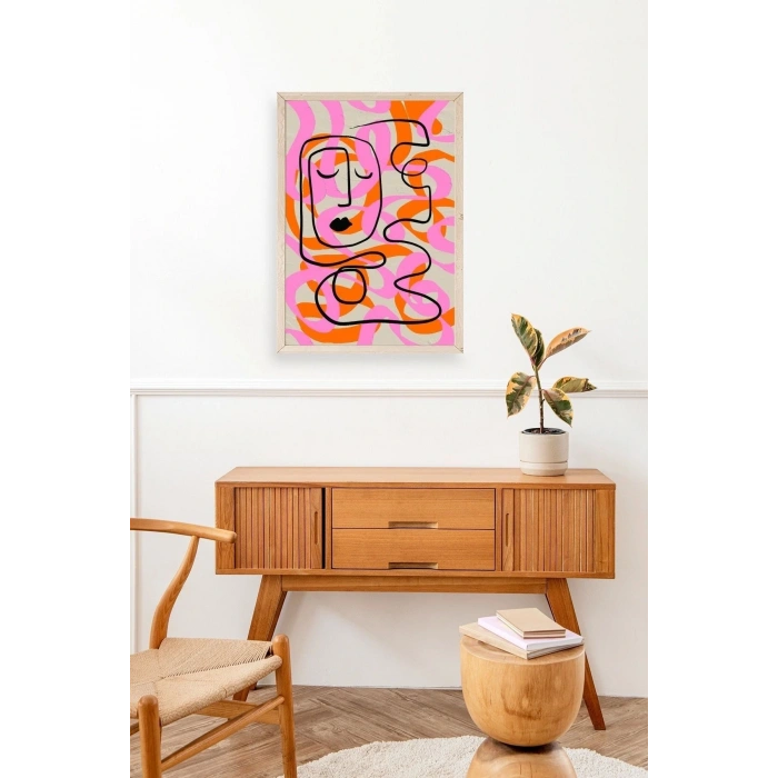 Soyut Ahşap Çerçeveli Tablo 23 x 30