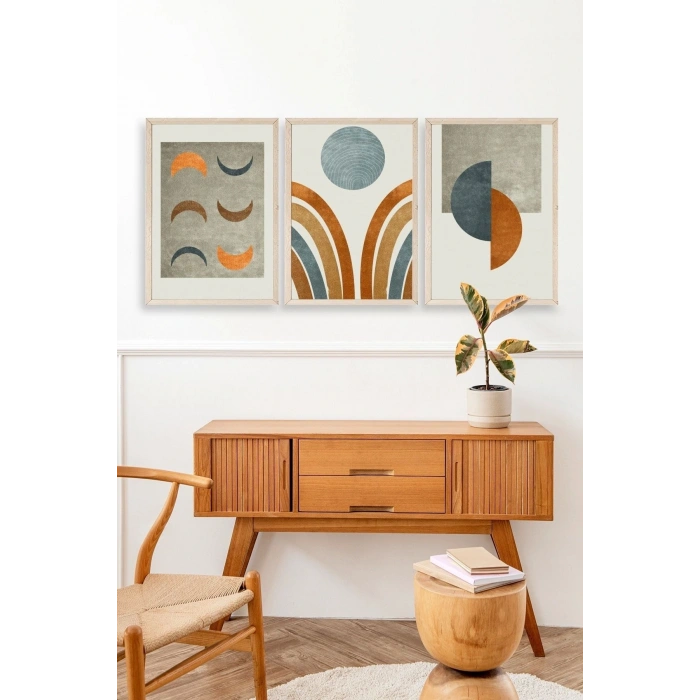 Soyut Ahşap Çerçeveli Tablo 23 x 30