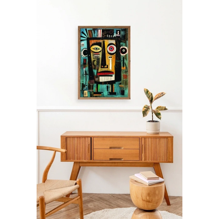 Soyut Ahşap Çerçeveli Tablo 23 x 30