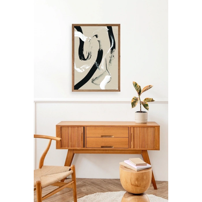 Soyut Ahşap Çerçeveli Tablo 23 x 30