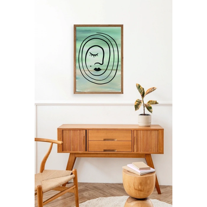 Soyut Ahşap Çerçeveli Tablo 23 x 30