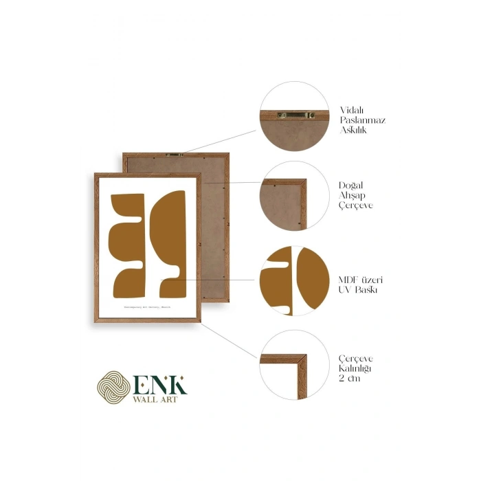 Soyut Ahşap Çerçeveli Tablo 23 x 30