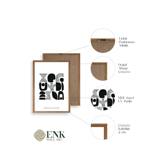 Soyut Ahşap Çerçeveli Tablo 23 x 30