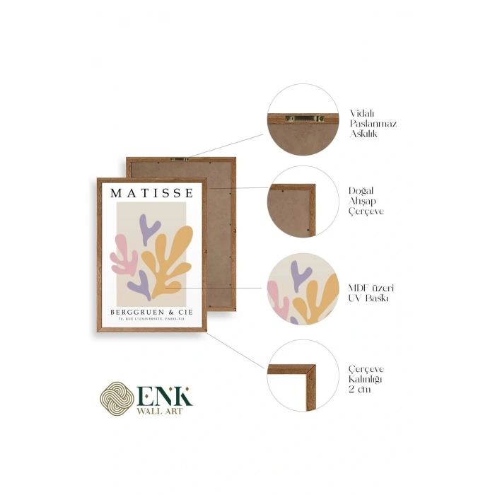 Soyut Ahşap Çerçeveli Tablo 23 x 30