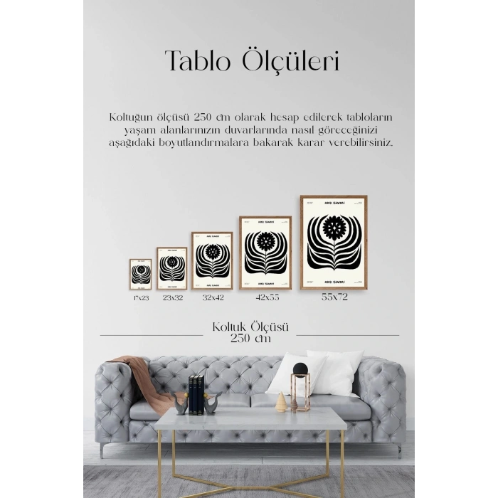 Soyut Ahşap Çerçeveli Tablo 23 x 30