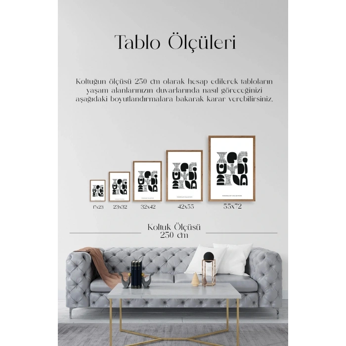 Soyut Ahşap Çerçeveli Tablo 23 x 30