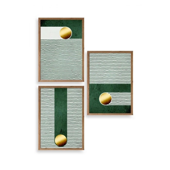 Soyut Ahşap Çerçeveli Tablo 30 x 42