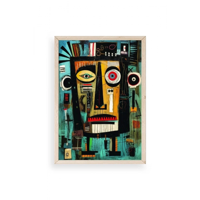 Soyut Ahşap Çerçeveli Tablo 30 x 42