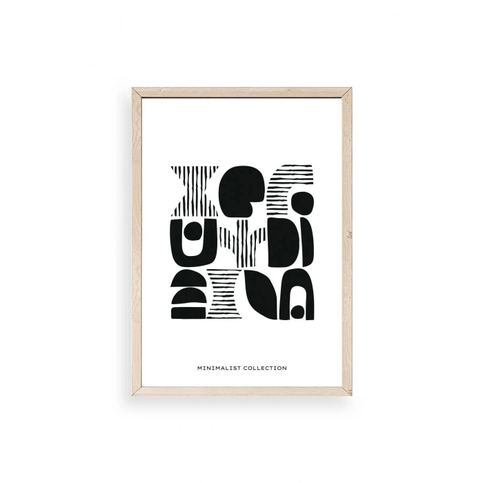 Soyut Ahşap Çerçeveli Tablo 30 x 42