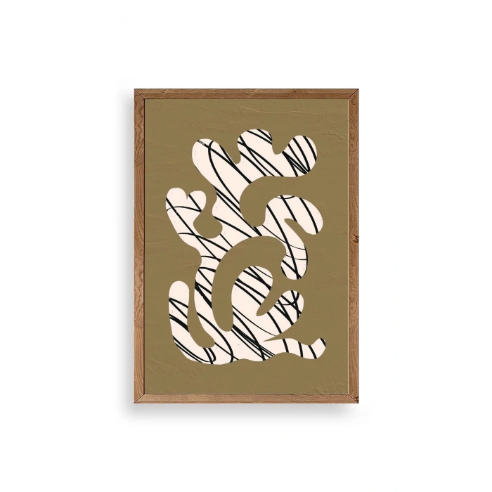 Soyut Ahşap Çerçeveli Tablo 30 x 42