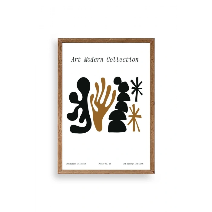 Soyut Ahşap Çerçeveli Tablo 30 x 42