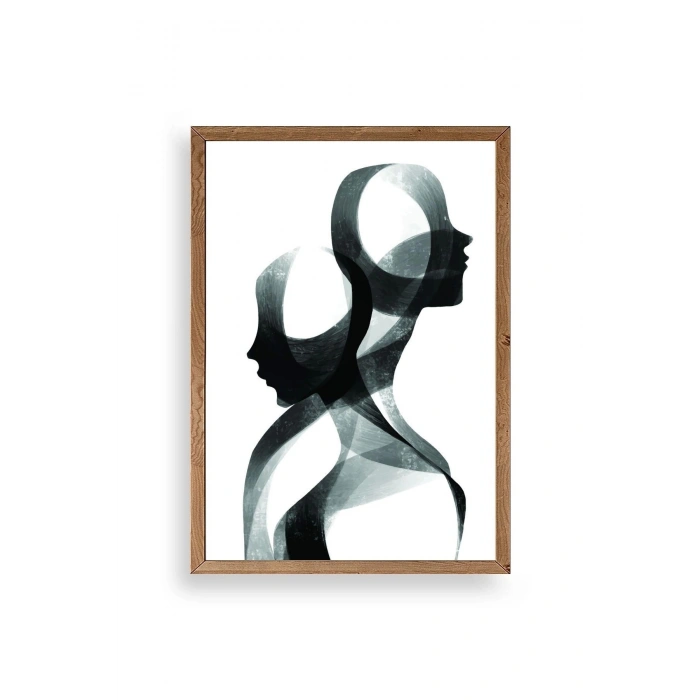 Soyut Ahşap Çerçeveli Tablo 30 x 42