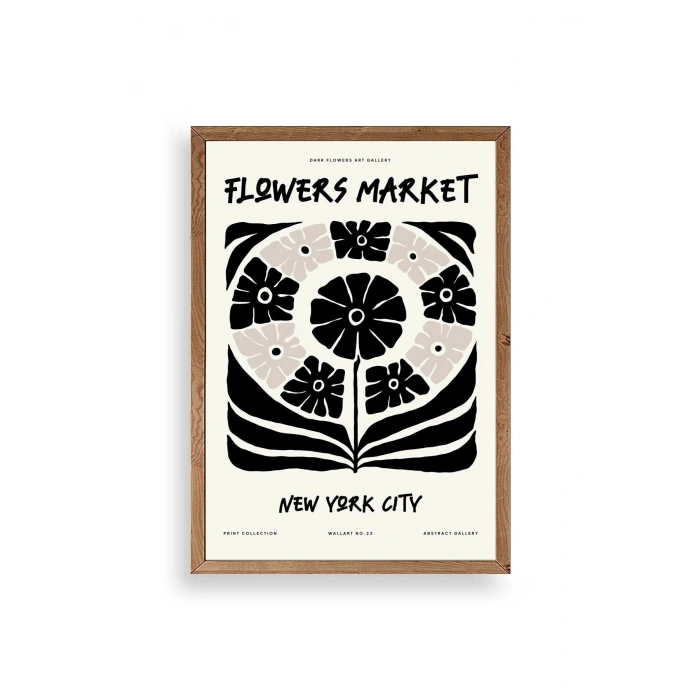 Soyut Ahşap Çerçeveli Tablo 30 x 42