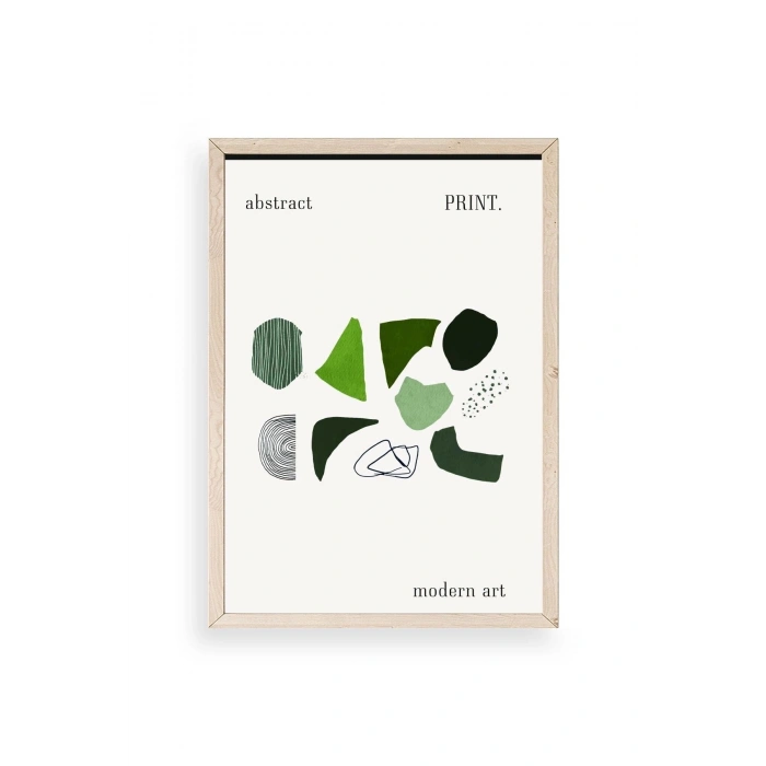 Soyut Ahşap Çerçeveli Tablo 30 x 42