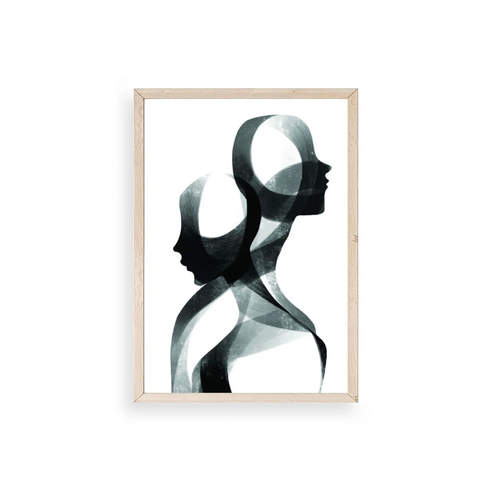 Soyut Ahşap Çerçeveli Tablo 30 x 42