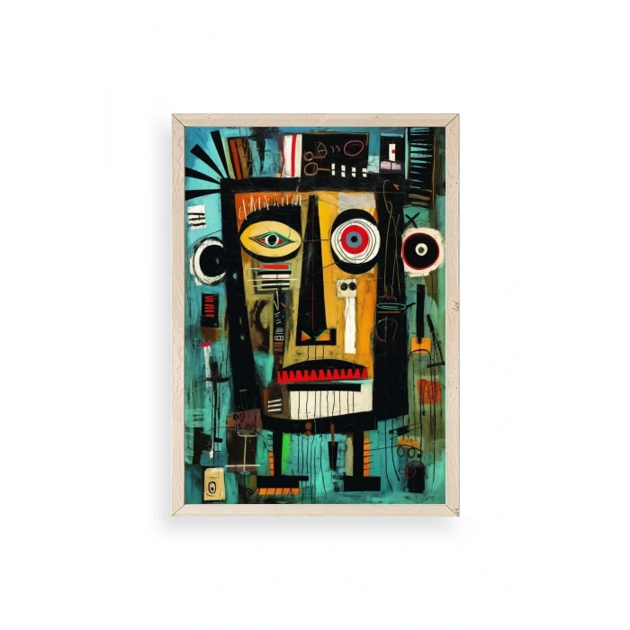 Soyut Ahşap Çerçeveli Tablo 30 x 42