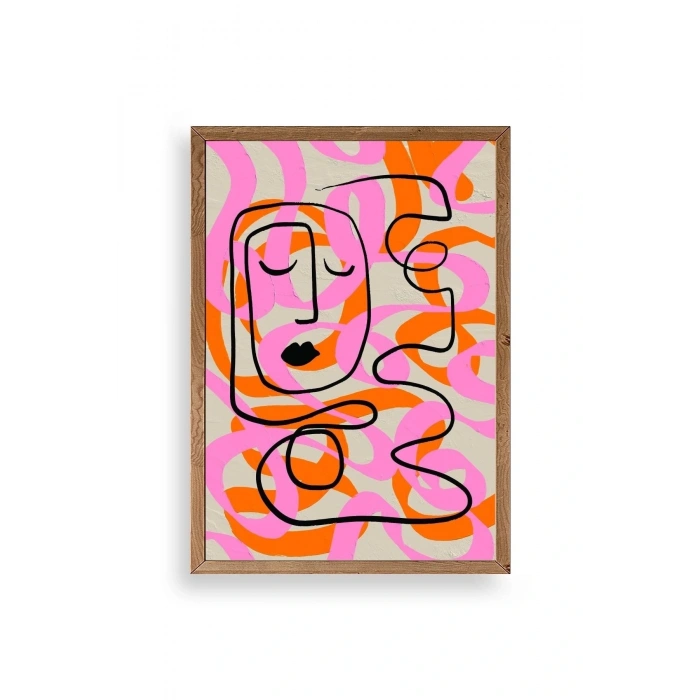 Soyut Ahşap Çerçeveli Tablo 30 x 42