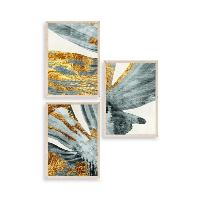 Soyut Ahşap Çerçeveli Tablo 30 x 42