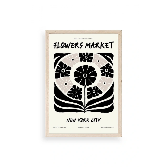 Soyut Ahşap Çerçeveli Tablo 30 x 42