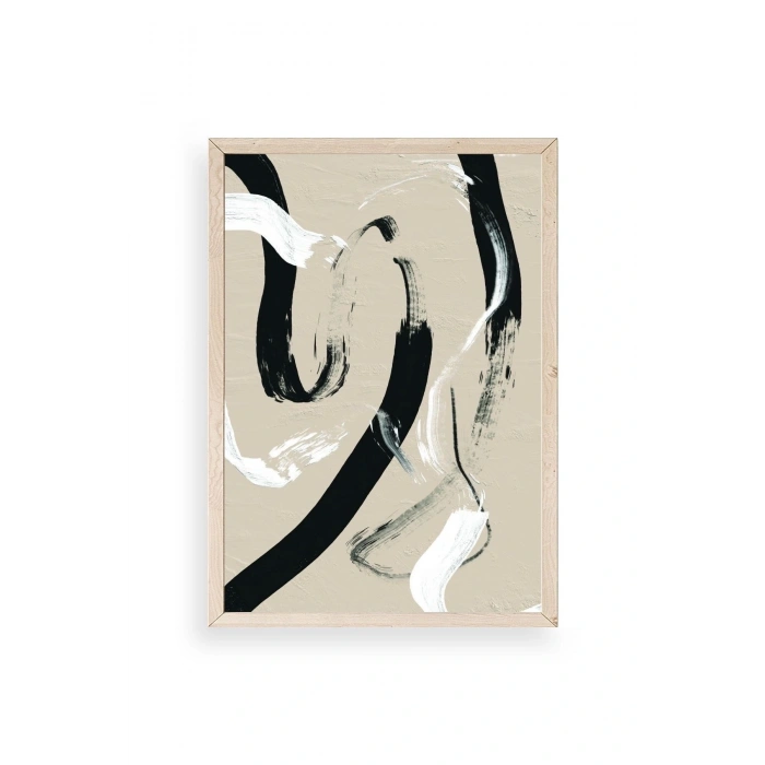 Soyut Ahşap Çerçeveli Tablo 30 x 42