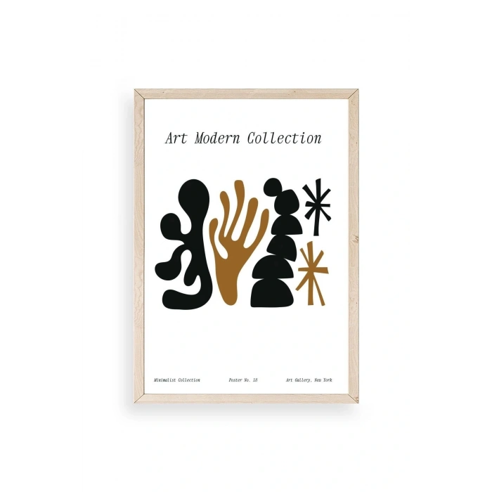 Soyut Ahşap Çerçeveli Tablo 30 x 42