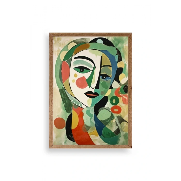 Soyut Ahşap Çerçeveli Tablo 30 x 42