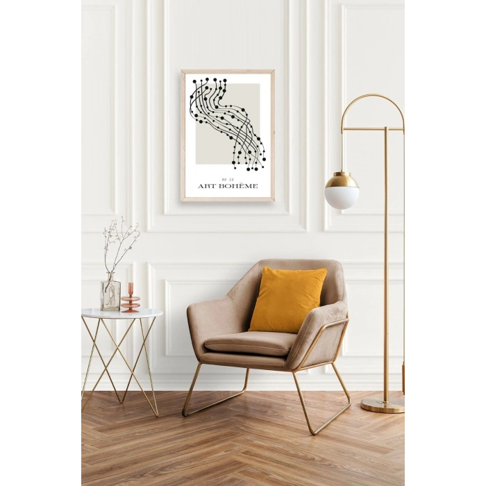 Soyut Ahşap Çerçeveli Tablo 30 x 42