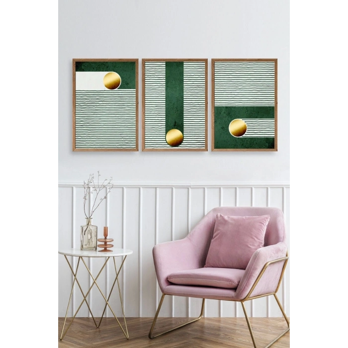 Soyut Ahşap Çerçeveli Tablo 30 x 42