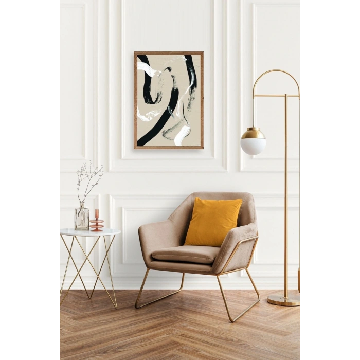 Soyut Ahşap Çerçeveli Tablo 30 x 42