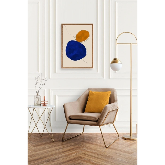 Soyut Ahşap Çerçeveli Tablo 30 x 42