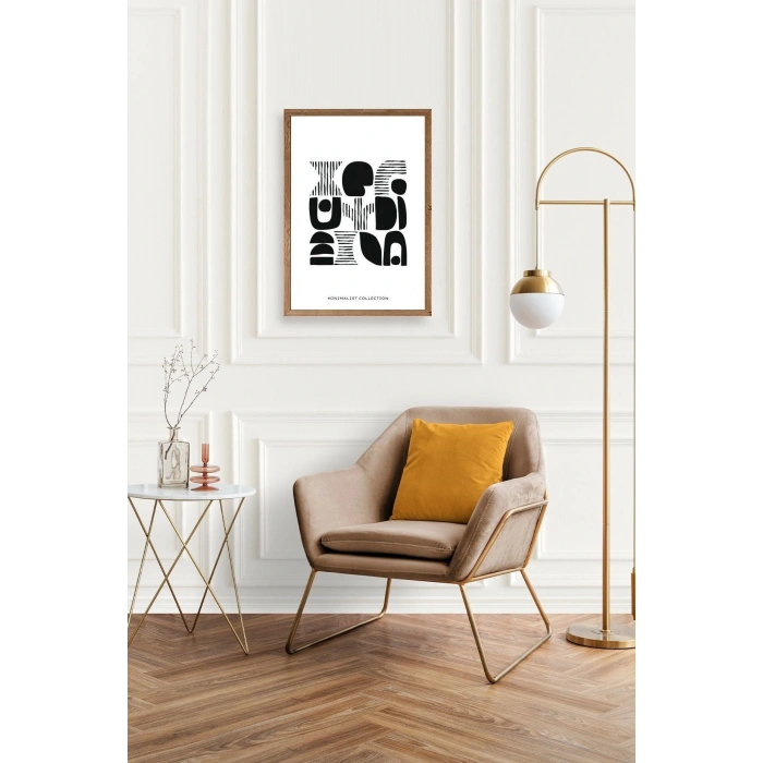 Soyut Ahşap Çerçeveli Tablo 30 x 42